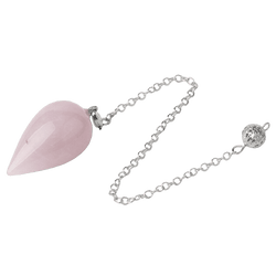 Pendule Goutte en Quartz Rose