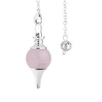 Pendule radiesthesie Cône Rond en Quartz Rose