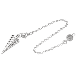 pendule divinatoire spirale argent