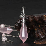 Pendule Bâton en Quartz Rose